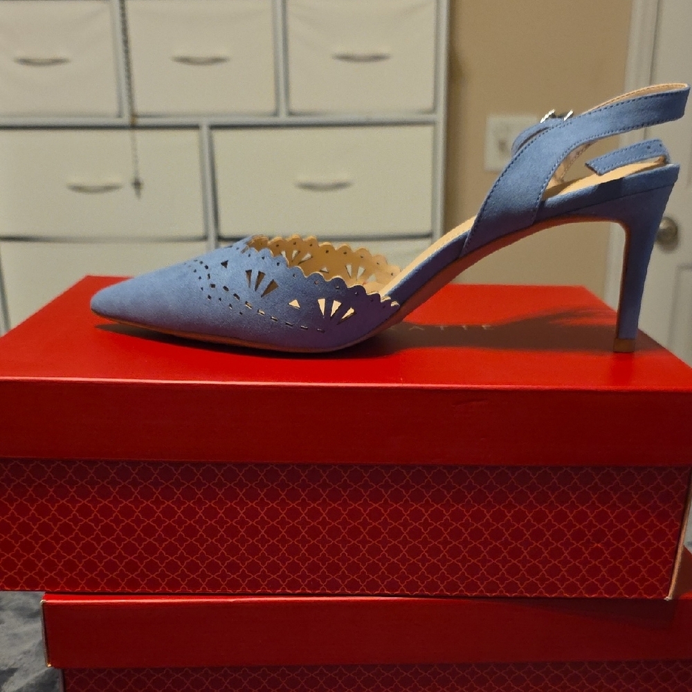 Kelly & Katie powder blue KK-ZABELL microsuede women's shoes - Picture 3 of 6